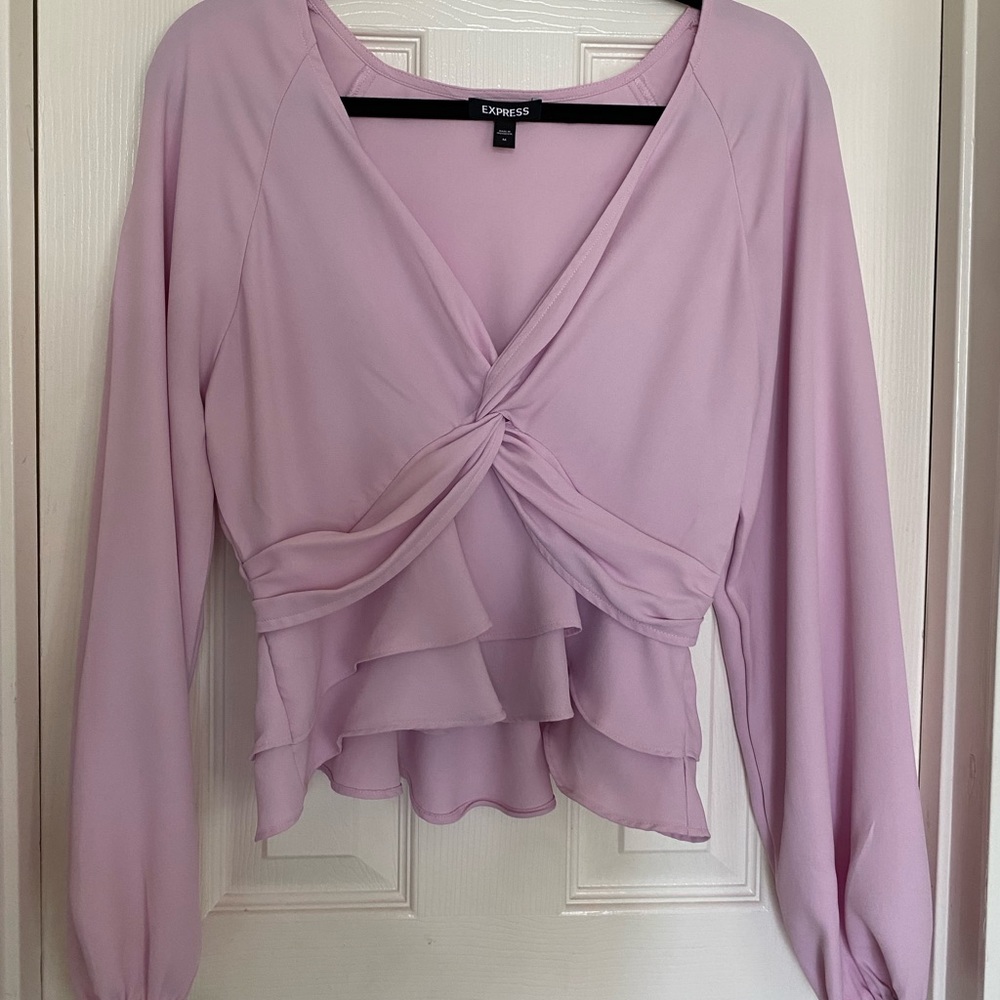 Express | Light purple knot blouse